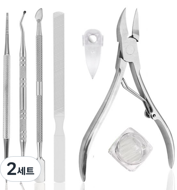 퍼니네일 발톱 관리 7종 세트, 혼합색상, 2세트