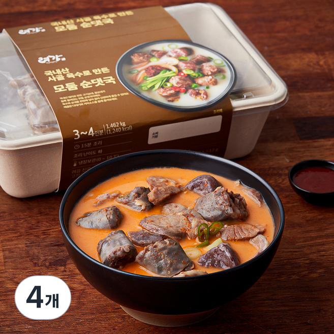 려강 모듬 순댓국, 1.462kg, 4개