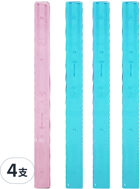 家乘生活 廣東大牌尺 34mm 4支, 粉色 + 藍色, 4組