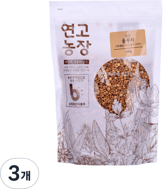 연고농장 국내산 볶은 율무차, 500g, 3개, 1개입