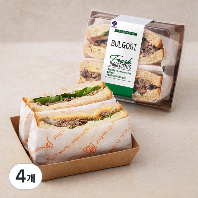 이엘후레쉬 불고기 샌드위치, 185g, 4개