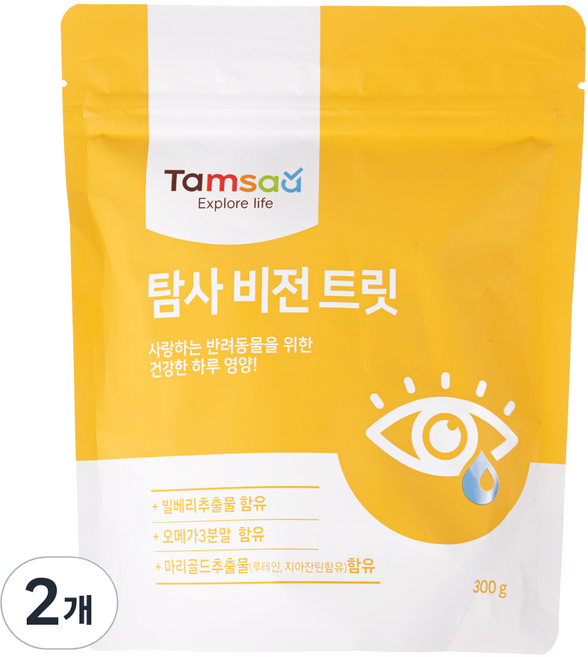 탐사 강아지 뉴트리션 비전 트릿, 300g, 눈물개선/눈건강, 2개
