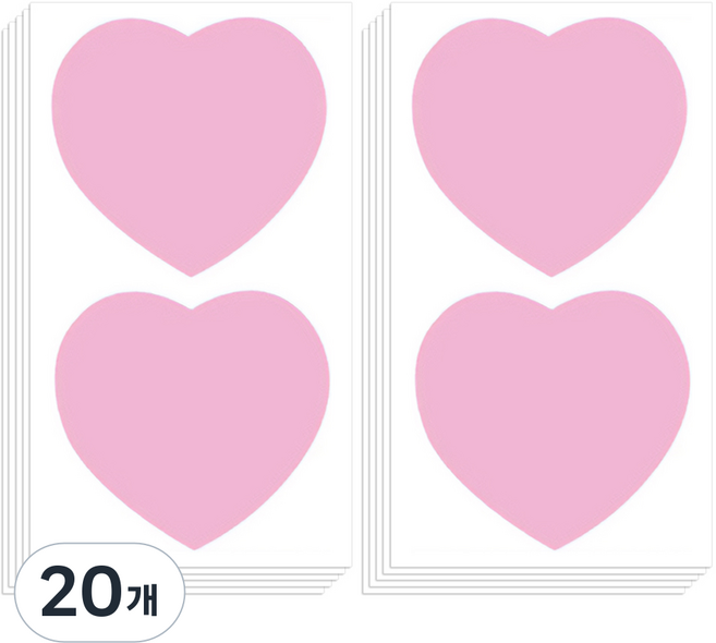 Modernat 大型愛心貼紙 10cm 2入, 粉紅色, 20個