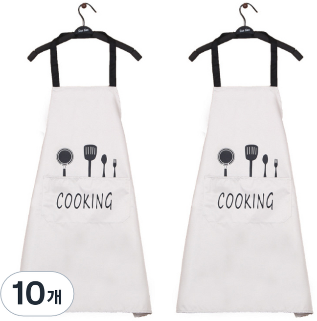 잇츠온 쿠킹 방수 앞치마, 베이지, 10개