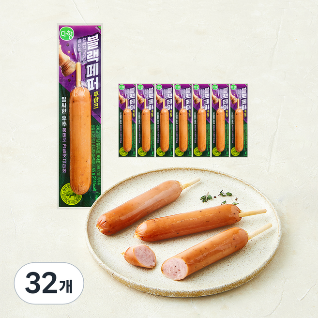 다향 후랑크 소시지 블랙페퍼, 65g, 32개