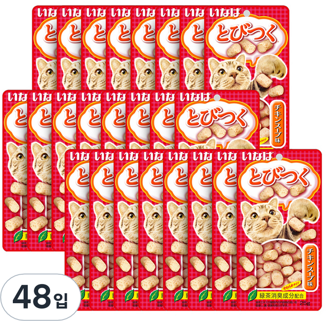 이나바 고양이 토비츠쿠, 치킨스프맛 (QSC-213), 25g, 48개