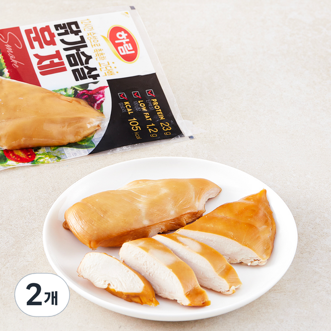 하림 닭가슴살 훈제, 100g, 1개입, 2개