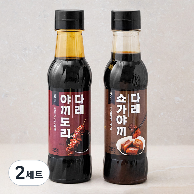젠미 야끼도리다래 335g + 쇼가야끼다래 335g 소스 세트 A, 670g, 2세트