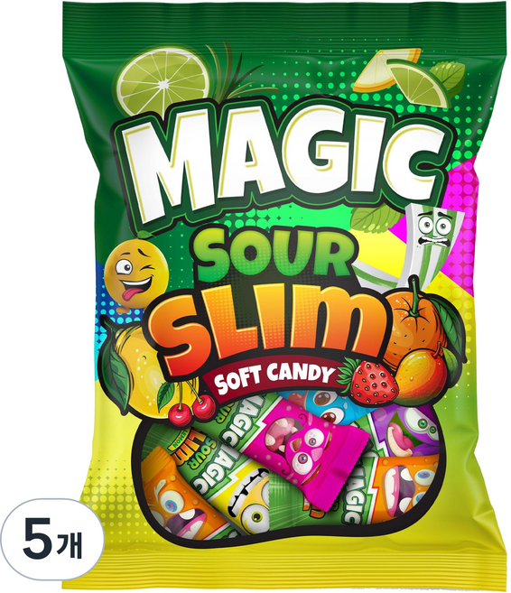 EleTat 매직 사워 슬림 소프트 캔디, 5개, 800g