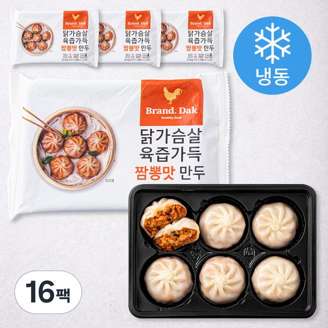 브랜드닭 닭가슴살 짬뽕맛 만두 (냉동), 168g, 16팩