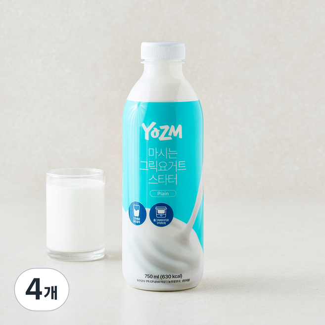 요즘 마시는 그릭요거트 스타터, 4개, 1개입, 750ml