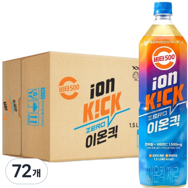 비타500 이온킥 제로 음료, 1.5L, 72개
