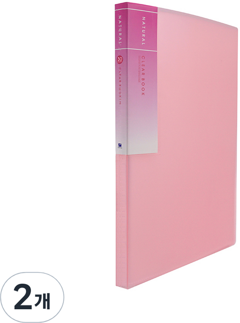 희망사무포인트 고투명 크리어 화일 30매입, 분홍, 2개