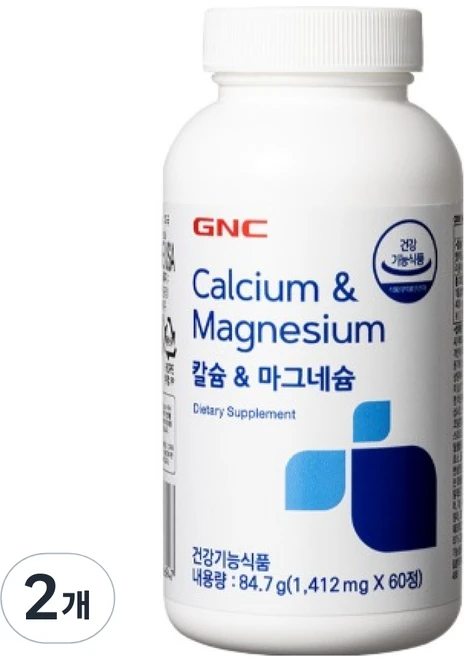 GNC 칼슘 앤 마그네슘 84.7g, 60정, 2개 - 쿠팡