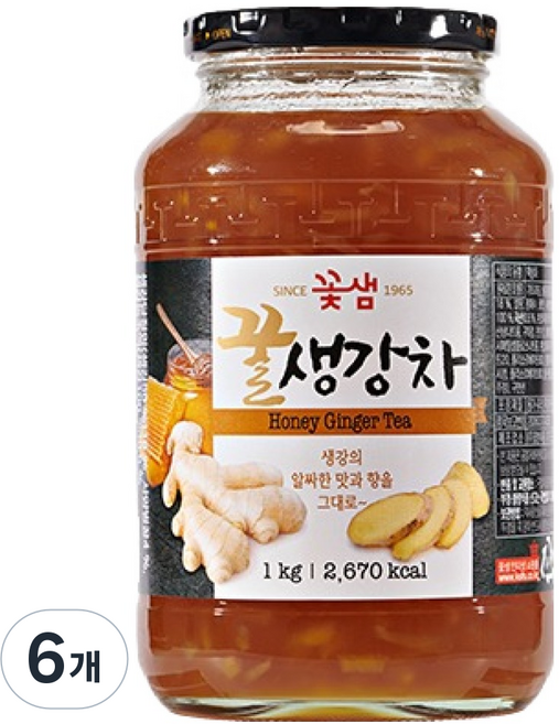꽃샘 꿀생강차, 1kg, 6개, 1개입