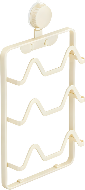 wellane 3層免打孔吸盤式拖鞋架 48.5 x 24 x 6cm, 奶白色, 1個