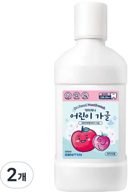 제니튼 닥터제니 어린이 가글 구강청결제 사과자두향, 300ml, 2개