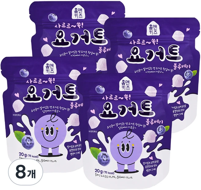 홈앤키즈 사르르쏙 요거트 블루베리, 20g, 8개, 블루베리맛 - 쿠팡
