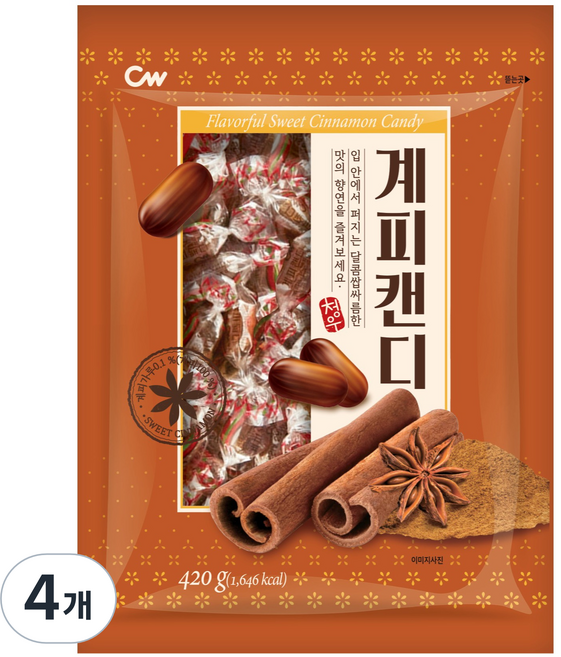 청우식품 계피캔디, 420g, 4개