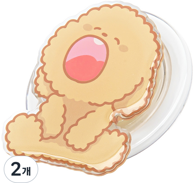 구스페리 맥세이프 동물 아크릴 스마트톡, 35하품하는댕댕이, 2개