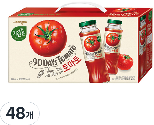 자연은 90일 토마토, 180ml, 48개