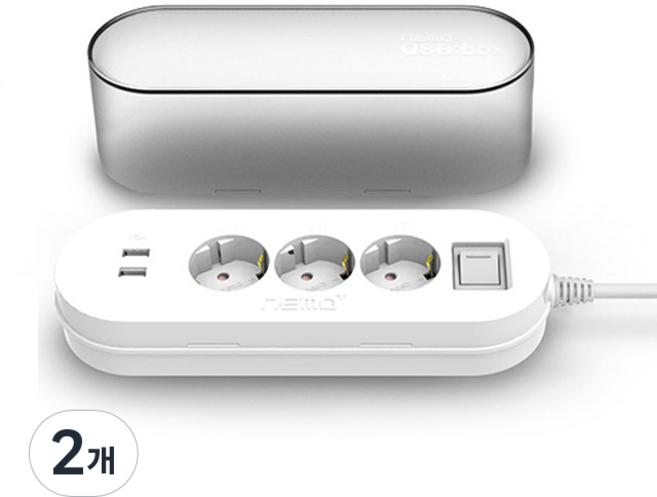 네모탭 네모플러스박스 멀티탭 3구 SY-NA3 USB, 3m, 2개