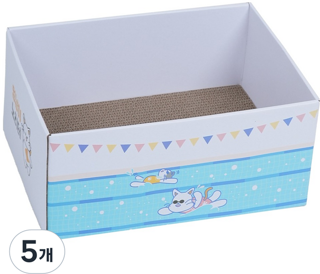 멍냥이노리터 고양이 숨숨박스 수영장 스크래쳐, 혼합색상, 5개