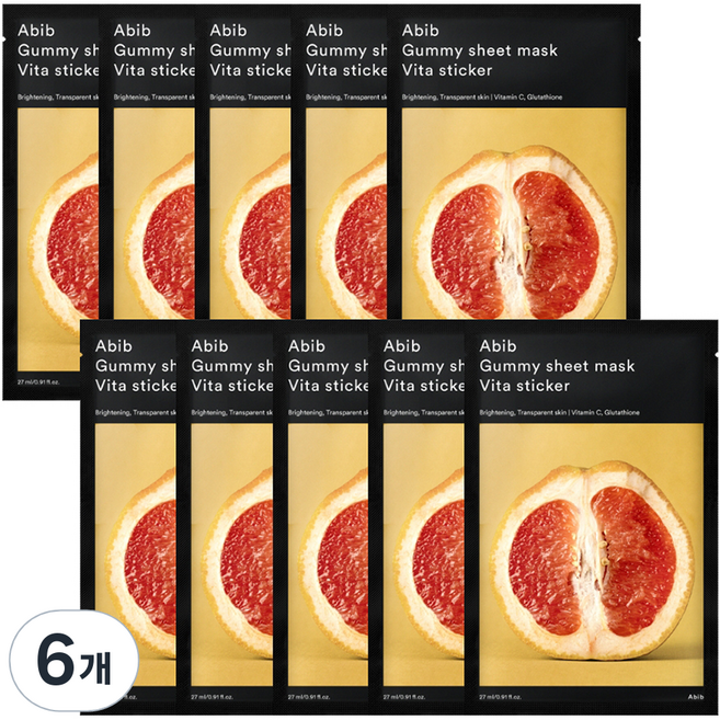 아비브 껌딱지 시트 마스크 비타 스티커 27ml, 10개입, 6개