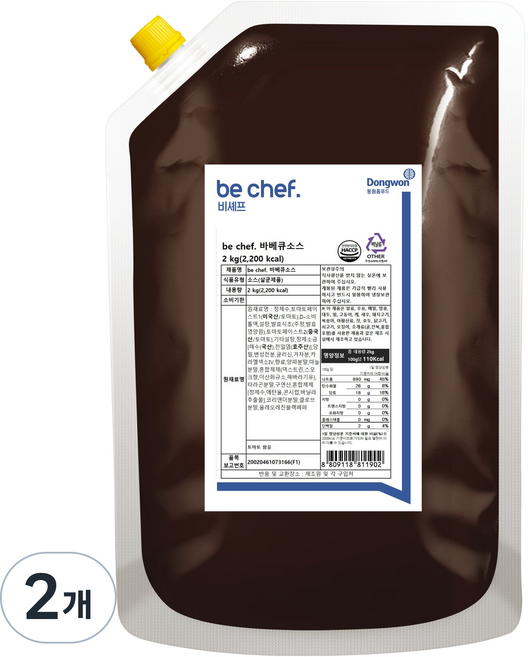비셰프 바베큐소스, 2kg, 2개