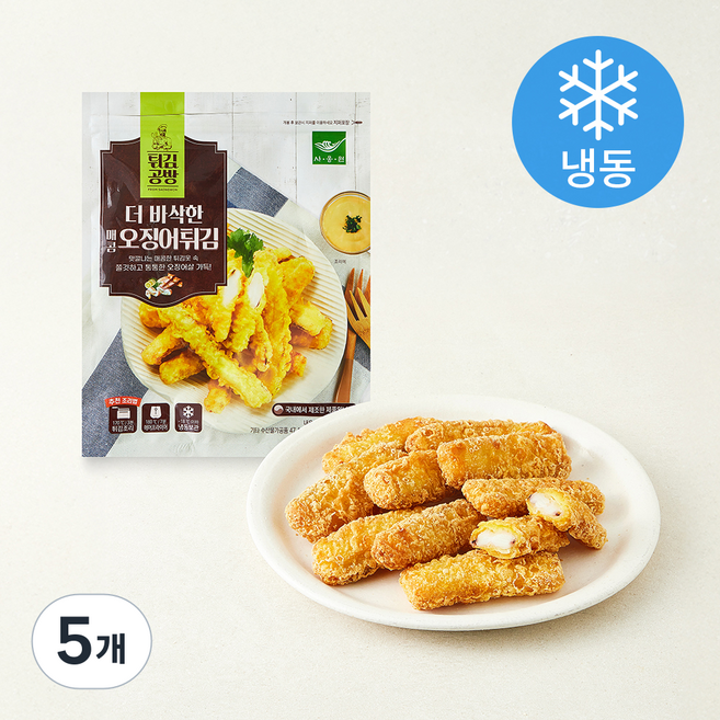 튀김공방 더 바삭한 매콤 오징어튀김 (냉동), 350g, 5개