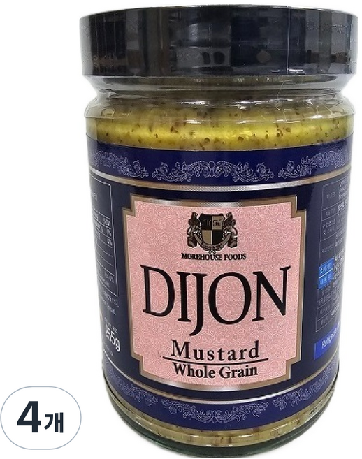 모어하우스 홀그레인 디종 머스타드, 255g, 4개