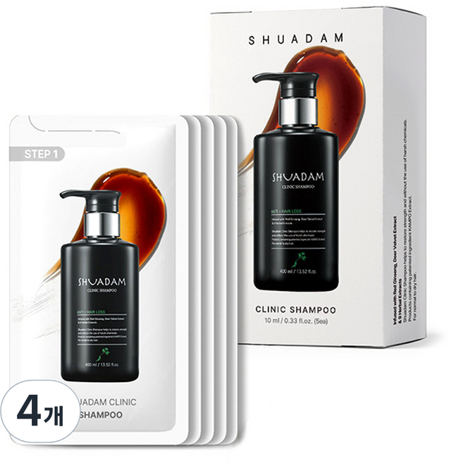 수아담 클리닉 샴푸, 4개, 50ml