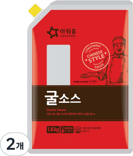 아워홈 굴소스, 1.8kg, 2개