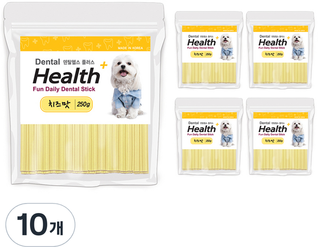 덴탈헬스 플러스 강아지 간식, 치즈, 250g, 10개