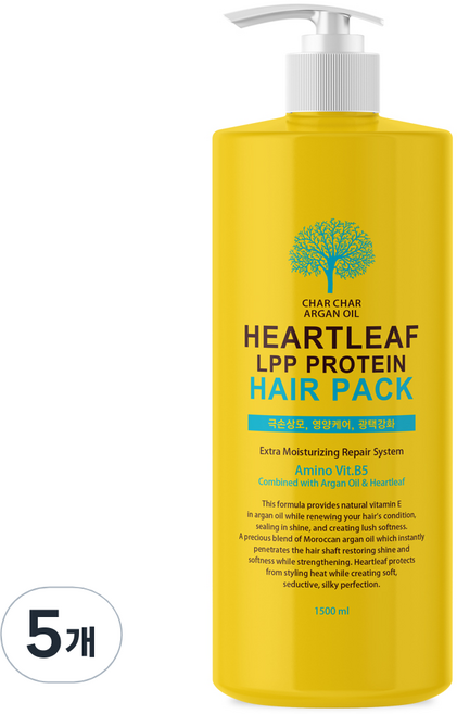 샤샤 아르간 오일 어성초 엘피피 프로테인 헤어팩, 5개, 1.5L