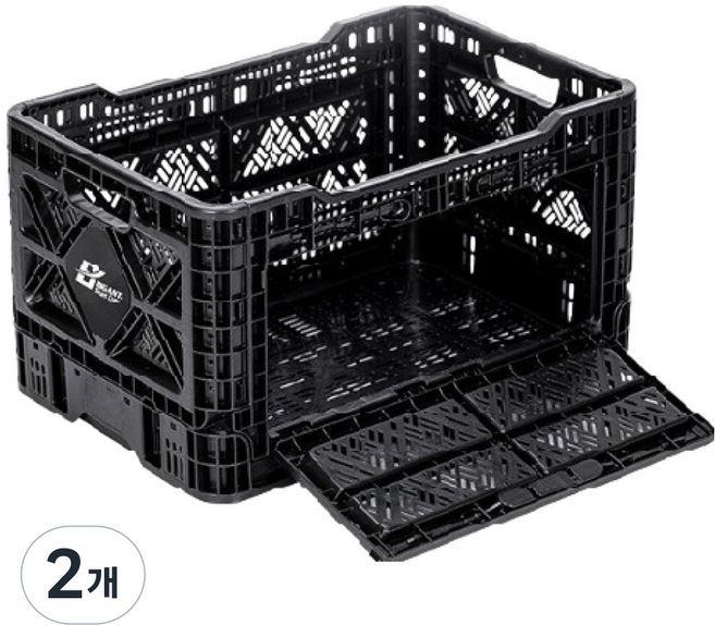 빅앤트 앞문오픈형 폴딩박스, 블랙, 1단, 2개