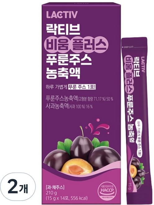 LACTIV 清暢Plus 黑棗汁濃縮液 14入, 210g, 2個