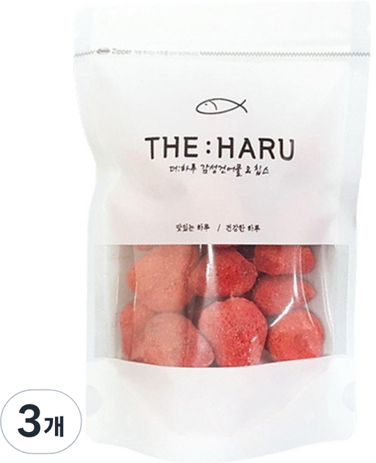 THEHARU 동결건조과일 딸기, 50g, 3개