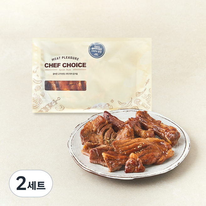 셰프초이스 한번도 얼리지 않은 한돈 양념돼지포갈비 800g + 양파 40g + 대파 40g 세트, 880g, 2세트