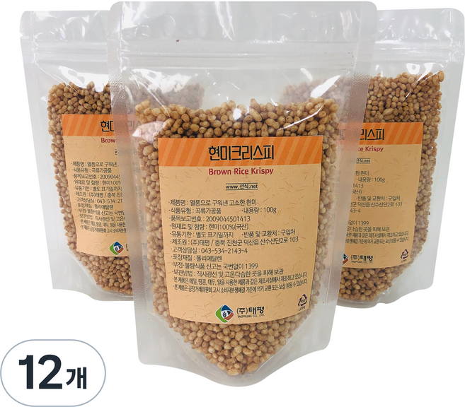 태평선식 현미크리스피, 100g, 12개