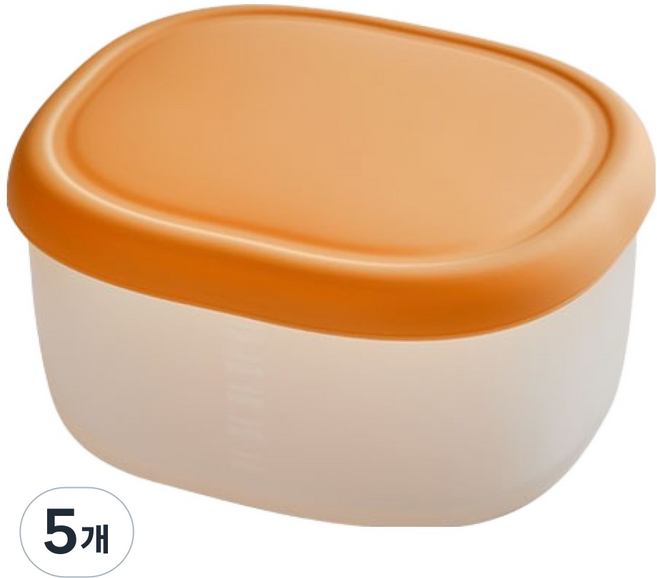 실리팟 실리콘 밀폐용기 살구라이트 대 148 x 120 x 70 mm, 5개, 단품