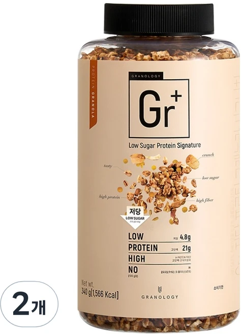 그라놀로지 Gr+ 저당 프로틴 그래놀라 시그니처, 340g, 2개 - 쿠팡