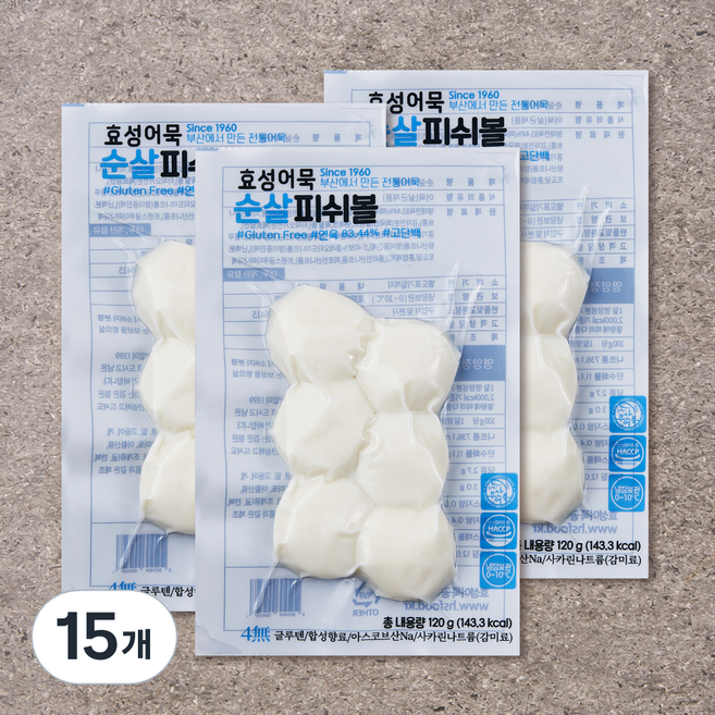 효성어묵 순살 피쉬볼, 120g, 15개