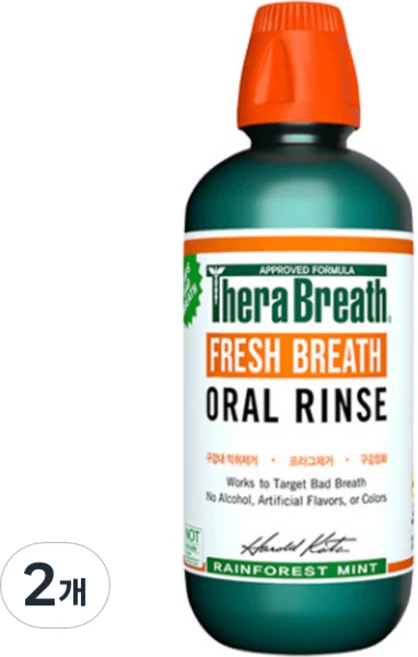 테라브레스 프레시브레스 오랄린스 구강청결제 레인포레스트 민트, 473ml, 2개 - 쿠팡