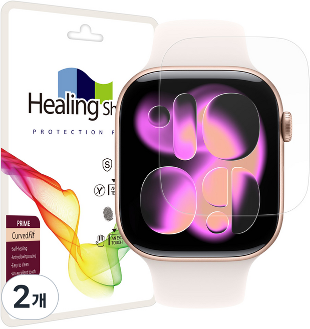 Healing Shield Prime高光澤螢幕保護貼42mm 2入組, 單一顏色, 2個