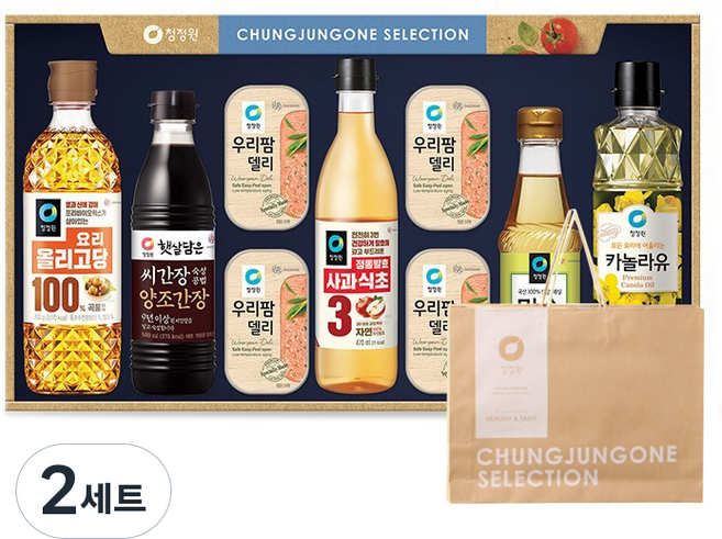 청정원 행복 셀렉션호 세트 + 쇼핑백, 2세트