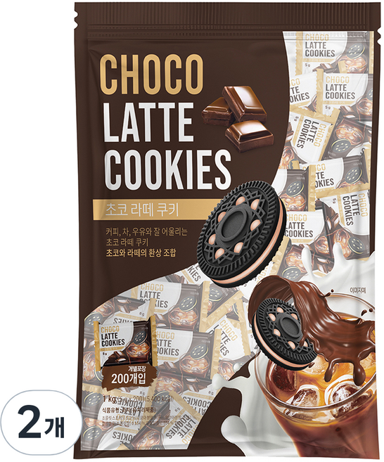 초코 라떼 쿠키 200p, 1kg, 2개