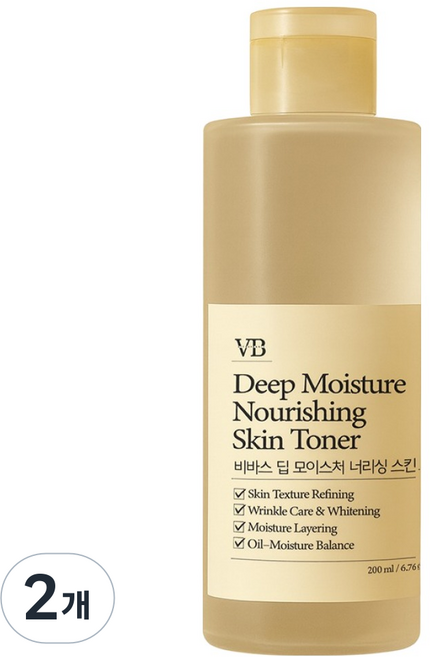 비바스 딥 모이스처 너리싱 스킨토너, 2개, 200ml