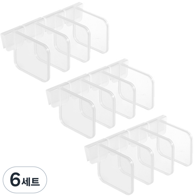 구디푸디 냉장고 칸막이 4p, 투명, 6세트
