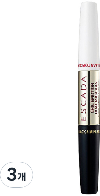 에스까다 쉬크 이모션 듀얼 마스카라, 블랙+투명, 3개